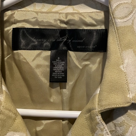 Brocade Women Jacket, Lite Sage fully lined double breasted, size 8 Apostrophe - Picture 2 of 13